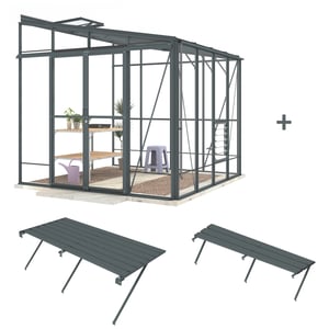 Robinsons Lean-to 8ft5 x 8ft7 Ultimate Package in Anthracite